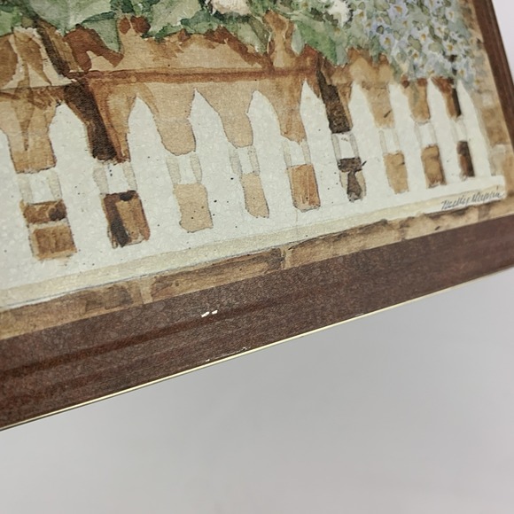 Vintage Tabby Kittens Cats in Flower Pots Picket Fence Collectible Tin 6"x7.5" - Picture 5 of 16